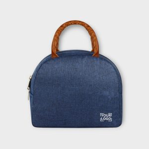 Blue Linen Textured Insulated Tiffin bag/Lunch Bag For Men & Women TB19