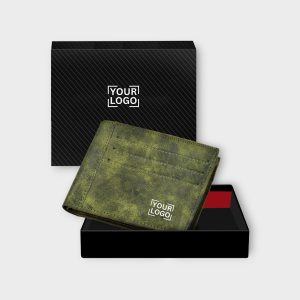 Green Out Side Card Slot Bi-Fold Faux Leather 6 ATM Card Slots Wallet For Men WL17
