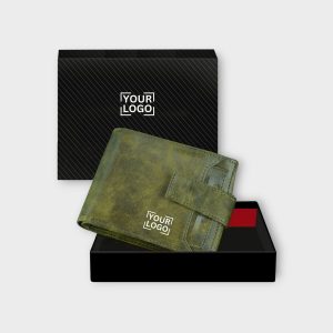 Green Removable Card Holder Bi-Fold Faux Leather 7 ATM Card Slots Wallet For Men WL22