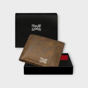 Brown Removable Card Holder Bi-Fold Faux Leather 7 ATM Card Slots Wallet For Men WL24