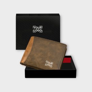 Brown-Tan Double Color Bi-Fold Faux Leather 7 ATM Card Slots Wallet For Men WL26