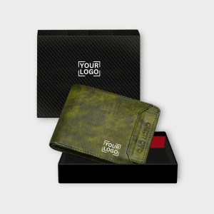 Green Removable Card Holder Bi-Fold Faux Leather 8 ATM Card Slots Wallet For Men WL27