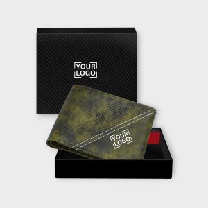 Green 3D Emboss Dots Bi-Fold Faux Leather 4 ATM Card Slots Wallet For Men WL34