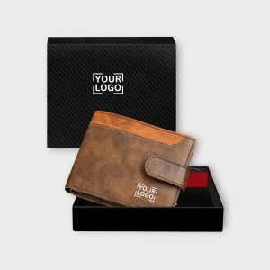 Brown-Tan Dual Color Bi-Fold Faux Leather 5 ATM Card Slots Wallet For Men WL44
