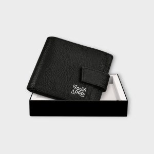 Black Removable Card Holder Bi-Fold Genuine Leather 6 ATM Card Slots Wallet WL502