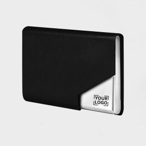 Black Small Pocket Sized Metal ID, Credit-Debit Card Holder WL602