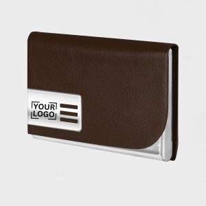 Brown Small Pocket Sized Metal ID, Credit-Debit Card Holder WL606