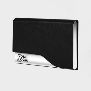 Black Small Pocket Sized Metal ID, Credit-Debit Card Holder WL608