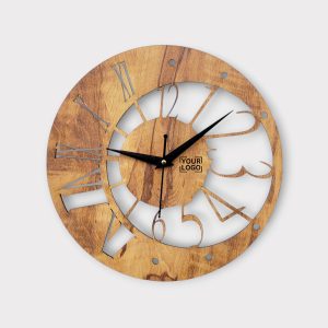 Wooden Wall Clock With Mixed Numeral Cutout Design - CK14