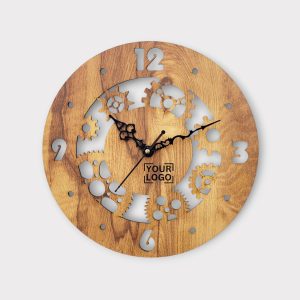 Decorative Gear-Themed Wooden Wall Clock - CK01