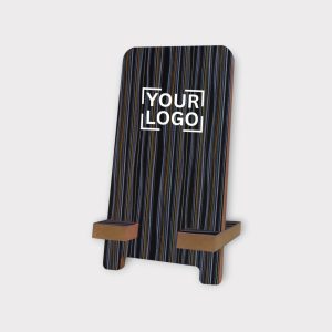 Black Striped Wooden Mobile Stand - MS07-1
