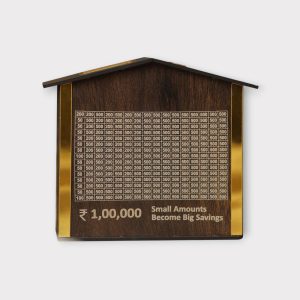 Premium Wooden Savings Planner With House Design - MB03-1
