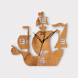 Wooden Ship Shaped Wall Clock - CK172-1