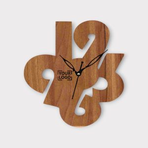 Modern Wooden Wall Clock With Abstract Number Design - CK143-1