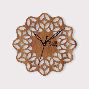 Wooden Wall Clock With Floral Cutout Design - CK123-1