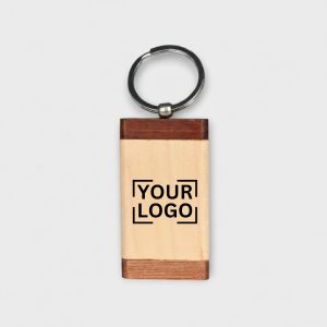Custom Wooden Keychain with Premium Metal Ring – Personalized Branding - KC-05 - KC-05
