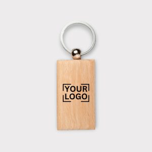 Custom Wooden Keychain with Silver Keyring - KC-02 - KC-02