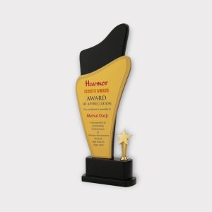 Modern Golden Trophy for Corporate & Personal Events - AW16