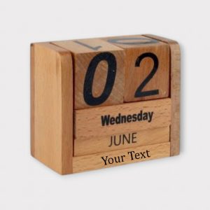 Wooden Calendar Block with Day and Date, Personalized - CL03