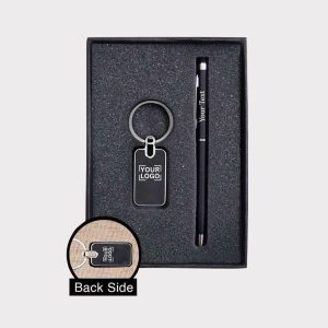 Luxury Gift Set – Personalized Keychain & Pen - GS2-01-BLACK