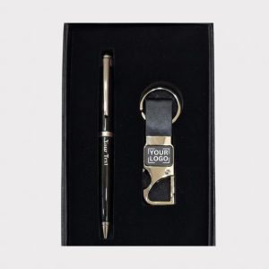 Stylish Keychain & Pen Set for Gifting - GS2-07-BLACK