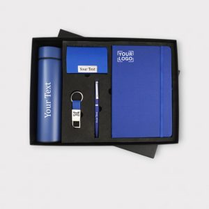 Personalized 5-Piece Gift Set with Thermos, Notebook, Pen, Keychain, and Cardholder - GS5-01