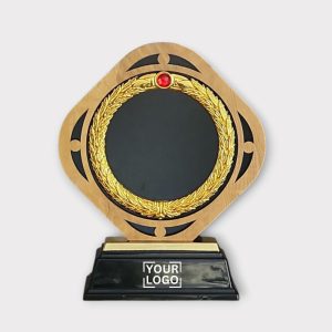Premium Wooden Memento with Golden Wreath Design - MM09-10.5"