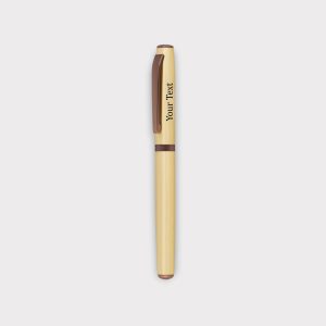 Elegant Bamboo Pen with Brown Detailing and Customization - PEN07