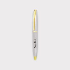 Premium Silver Pen with Gold Highlights – Customizable - PEN08