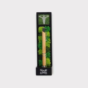 Customizable Eco-Friendly Bamboo Pen with Natural Moss Display - PNS01