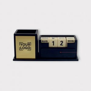 Customizable Desk Organizer with Calendar, Clock, and Pen Stand - PS17