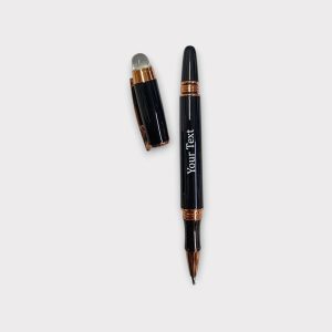 Luxury Black & Gold Roller Pen – Custom Engraved - PEN16