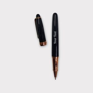 Luxury Black & Gold Roller Pen – Personalized - PEN17