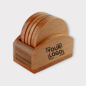 Wooden Coaster Set with Custom Branding – Perfect for Promotions - TC02
