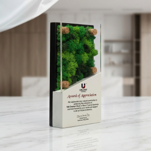 Elegant Moss Wall Display with Custom Logo - AW01