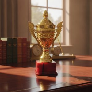 Elegant Golden Cup Trophy for Winners - TR10