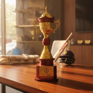 Premium Gold Championship Trophy with Wooden Base - TR08