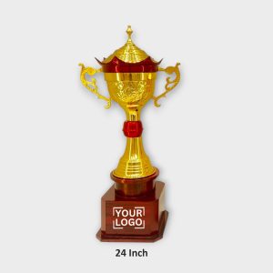 Premium Gold Championship Trophy with Wooden Base - TR08