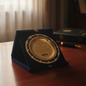 Gold-Plated Corporate Achievement Momento - MM28-11.5X11.5"