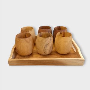 Premium Wooden Glass – Ideal for Corporate Gifts - WB14-250ml-Wood Glass (Set)