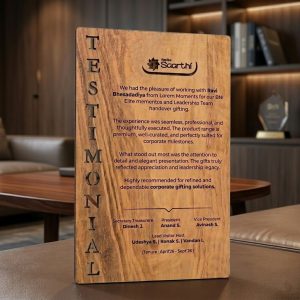 Premium Wooden Testimonial Plaque - MM36-5X8"