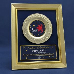 Golden Frame Excellence Recognition Plaque - MM32-8X10.5"
