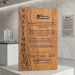 Premium Wooden Testimonial Plaque - MM36-5X8"