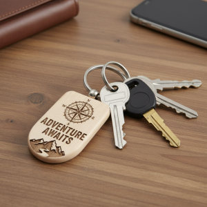 Classic Wooden Promotional Keychain - KC22